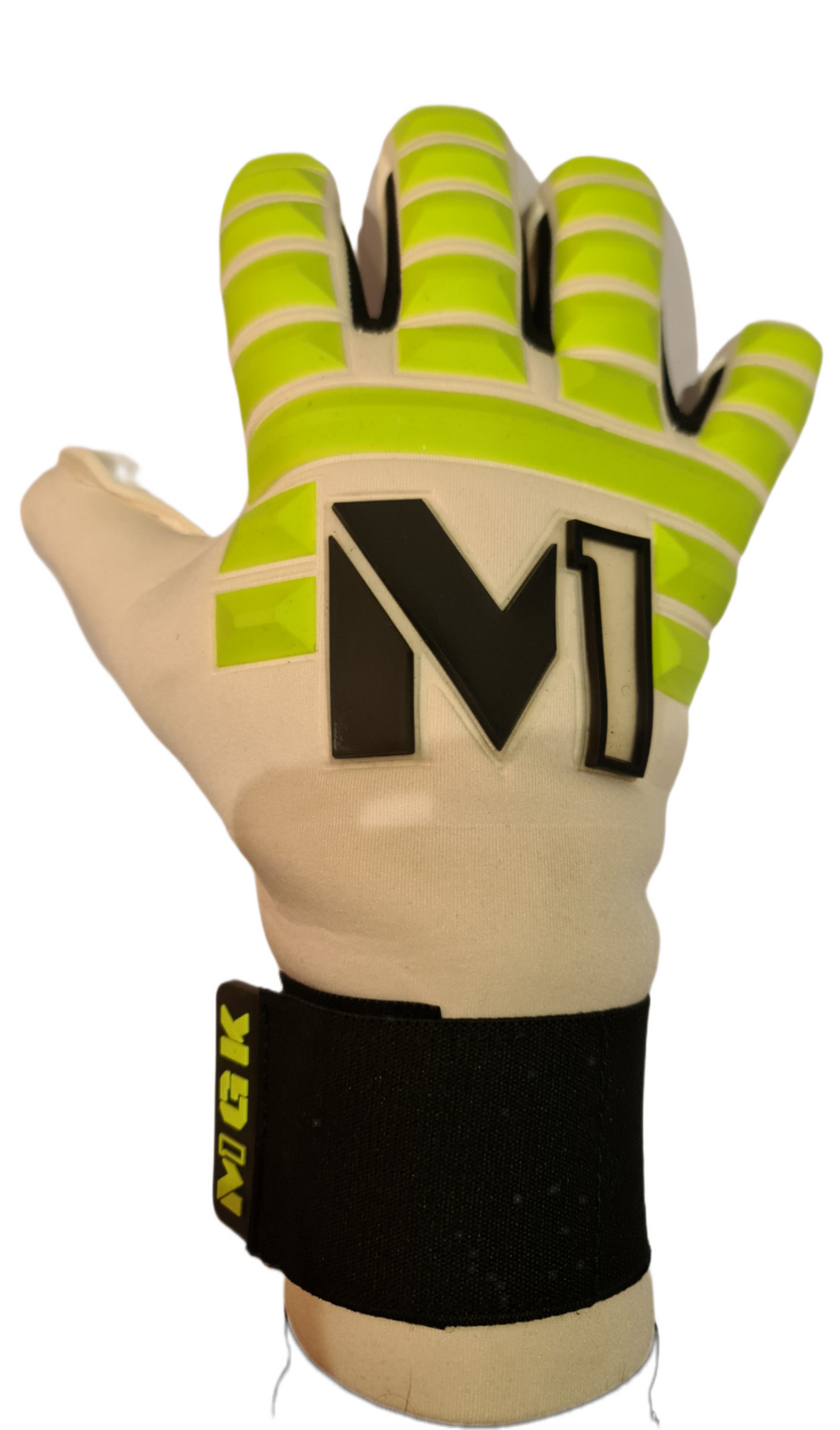 M1 Viper White/Yellow/Black Goalkeeper Gloves